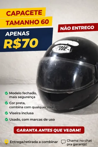 VENDO CAPACETE TAMANHO 60