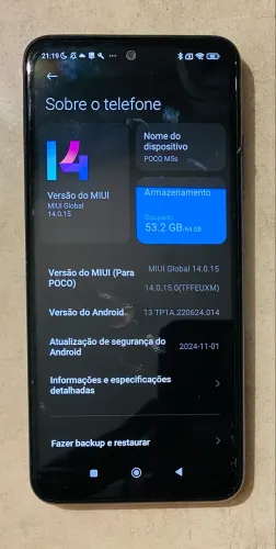 Poço M5s 64Gb com câmera funcionando perfeitamente apesar do detalhe
