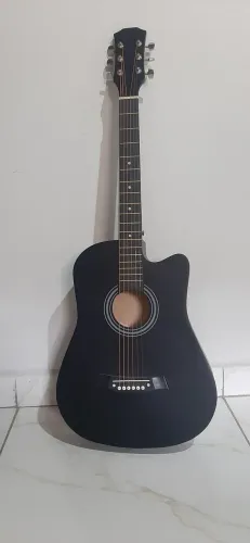 Violão acústico preto novo em perfeito estado