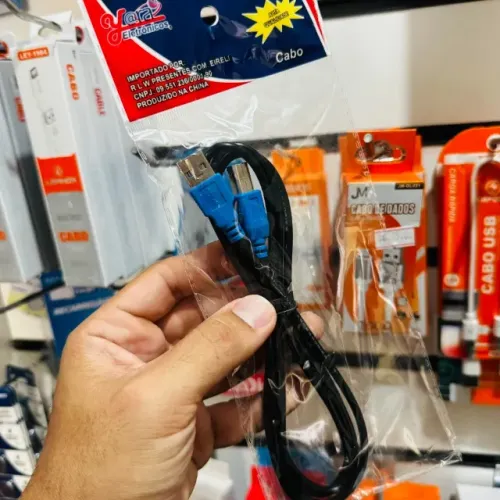 Cabo USB para Impressora - Ponta Azul
