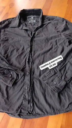 Camisa preta unissex G marca TNG novíssima