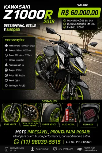 Kawasaki Z1000R 2018 ? 29.000 km