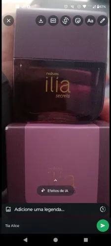 Perfume natura ília secreto