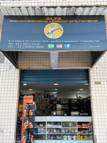 Passo ponto da loja de materiais com produtos