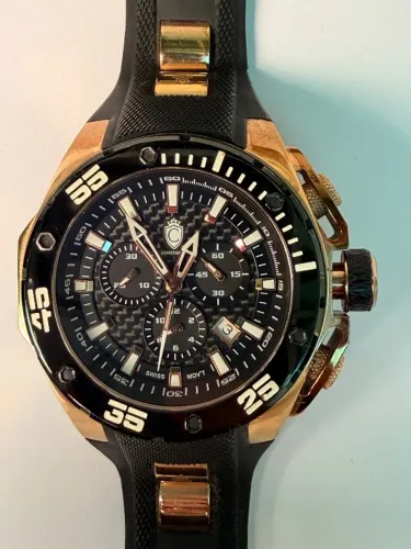 Relógio Constantin Cronógrafo Preto Esportivo 48mm
