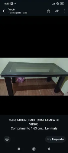 Mesa MDF E VIDRO 