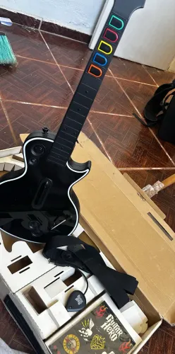 Guitarra Guitar Hero Gibson Les Paul PS3 Original Completa + Dongle + Alça + Caixa