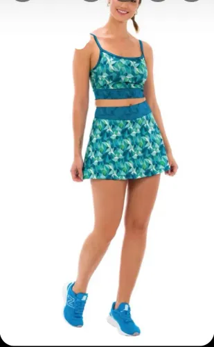 Conjunto Top e shorts saia Beach Tenis DiCorpo