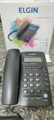 Telefone com Fio Elgin 42TCF3000 Identificador de Chamada Viva Voz Chave Bloqueio