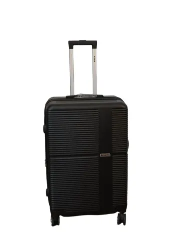 Mala Grande Travel Zip Preta 4 Rodas 360° Cadeado TSA - Nova