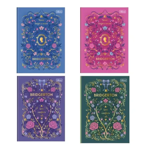 Caderno Brochura Capa Dura Colegial Bridgerton - Tilibra - 80 ou 160 folhas