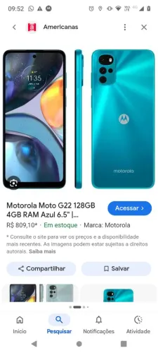 Vendo celularpto g 22 128 gigas