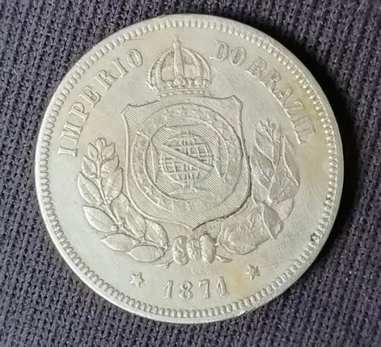 Moeda 100 Réis 1871 Brasil Império Rara Na Conservação 