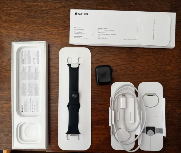 Apple Watch Series 9 GPS + Cellular 45mm Midnight - Bateria 100% - Estado de Novo
