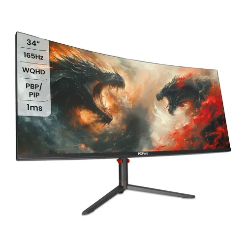 Monitor Gamer Ultrawide 34" Curvo PCFort W340I165 - QHD 165Hz 1ms (Estado de Novo)