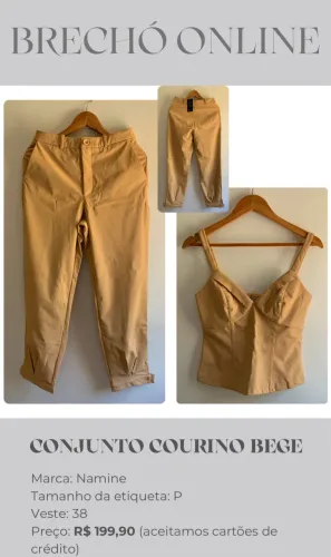 Conjunto Courino Bege Novo com Etiqueta