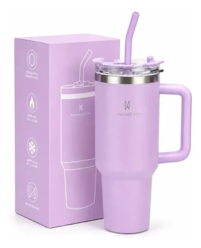 Copo Térmico Gigante 1,2l Inox Com Tampa Inox Canudo Escova