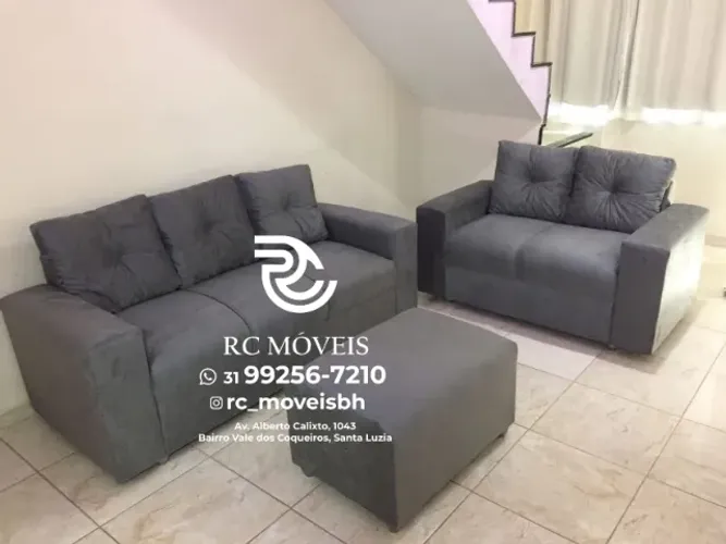 Sofá Canadá 2 e 3 Lugares com Puff - Conforto e Qualidade para sua Sala