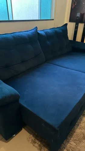 Sofá retratil e reclinavel azul