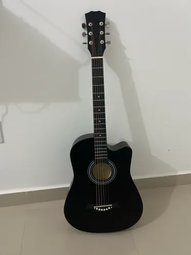 Violão Acústico Preto cordas de aço (Ótimo Estado)