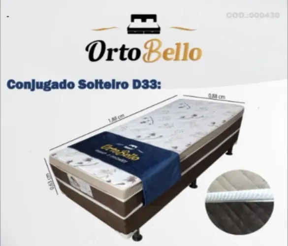 Cama Box Solteiro D33 Ortobello - Entrega Rápida!