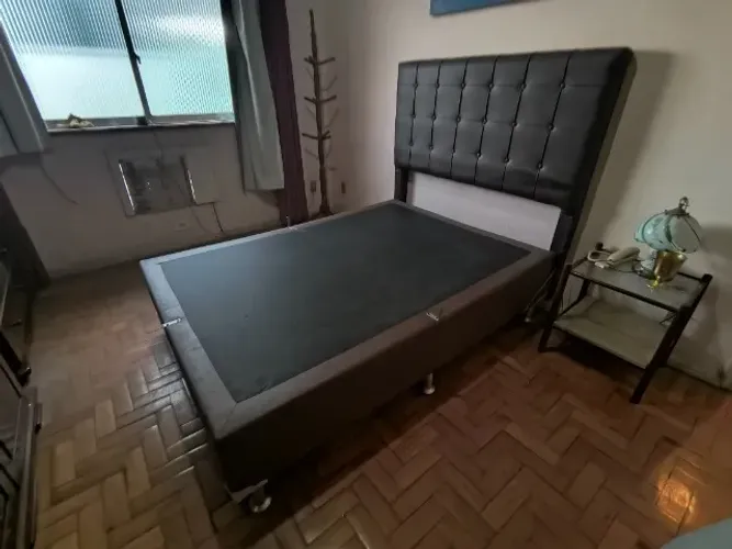 Cama Box de Casal com Colchão e Cabeceira