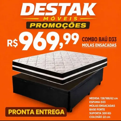 Box baú + colchão 