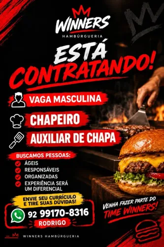 VAGA - AUX DE CHAPA E CHAPEIRO - INICIO IMEDIATO
