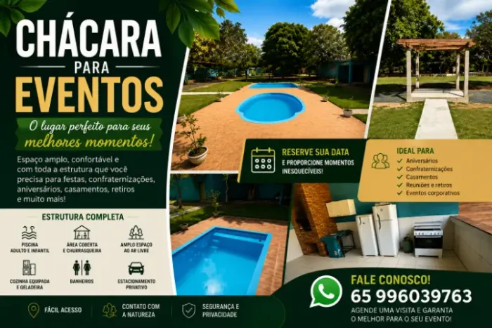 ? Chácara para Eventos - O espaço ideal para momentos inesquecíveis!