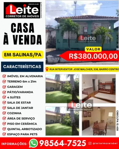 IMÓVEL PARA VENDA EM SALINAS/PA.<br>LOCALIZAÇÃO: 