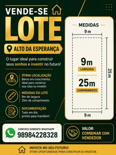 Vendo terreno no alto da esperança