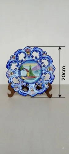 Prato decorativo em faiança portuguesa (leia a descrição)