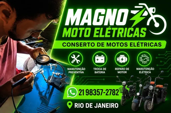 Especialista em motos elétricas! ATENDEMOS TAMBÉM EM DOMICÍLIO 