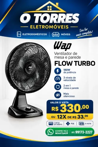 VENTILADOR WAP FLOW TURBO NOVO COM GARANTIA