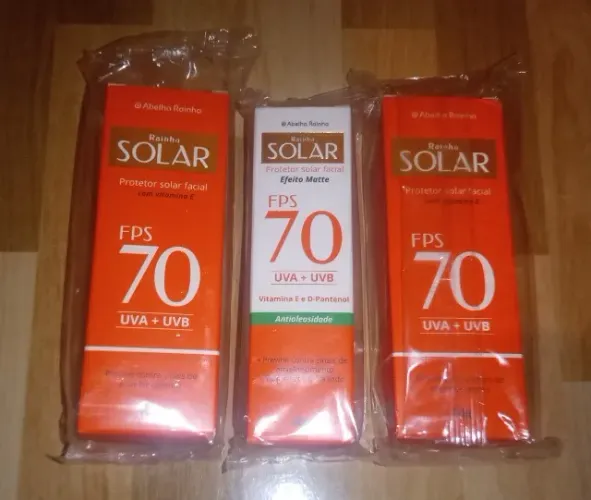 Kit 3 Protetor Solar Facial FPS 70 Abelha Rainha 