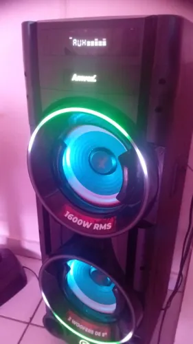 Caixa de Som Torre Amvox novíssima 1600w RMS Modelo ATX 1600M Pancadão Bluetooth 