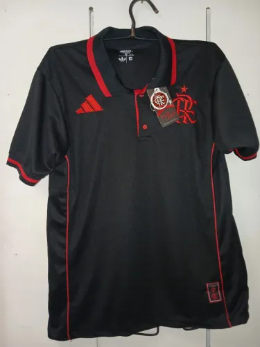 Polo Flamengo Preta Adidas Slim Fit | Made in Brazil | Brinde Chaveiro