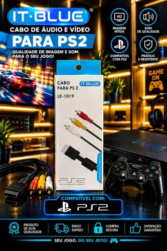 Cabo de Áudio e Vídeo para Playstation 2 Novo Promoção