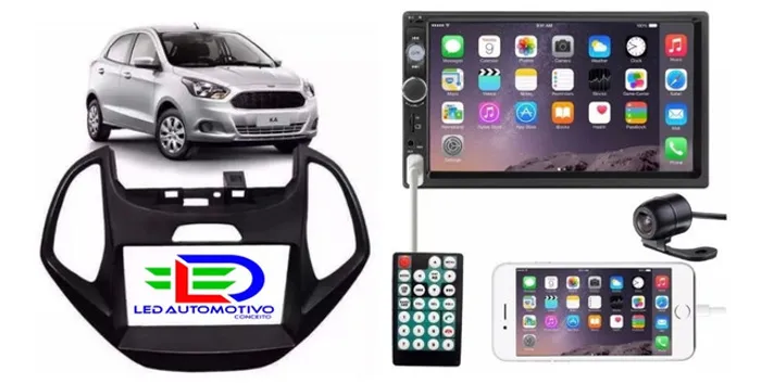 Central Multimídia + Moldura Ford Ka 2018
