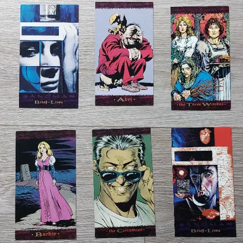 6 Cards Sandman Colecionáveis incluíndo "Coríntio"