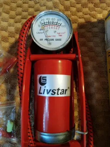 Bomba De Ar Para Encher Pneu Com o Pé Pedal e Manometro