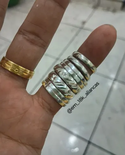 Alianças em Prata e Prata banhado Em Manaus com Gravação
