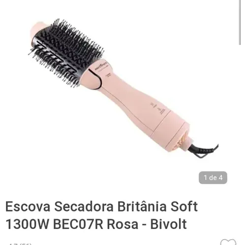 escova secadora modeladora Britânia bec07 bivolt 