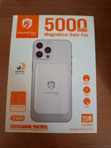 Carregador iPhone Portátil Magnético Sem Fio 5000 mAh