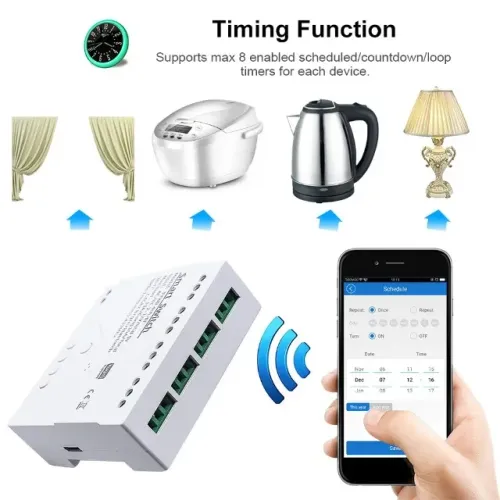 Smart Wifi 4 Canais - Tuya Interruptor Inteligente 4 Canais 4ch Wifi + Rf 433mhz