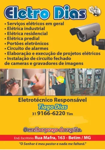 Eletricista em Geral / Segurança eletrônica/ Câmeras/ Portão eletrônico/ etc..