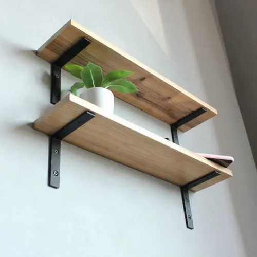 Mão Francesa+Madeira | Prateleira suporte industrial decoração| realize seu orçamento