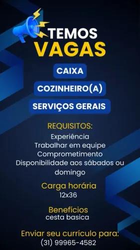 Vaga de Emprego!!! 12 X 36 