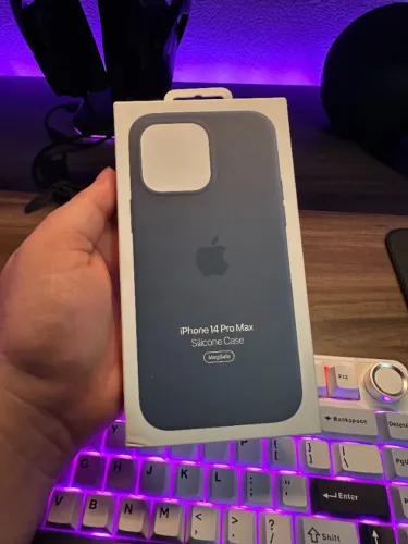 Capa Iphone 14 Pro Max - Original MagSafe - Silicone Azul