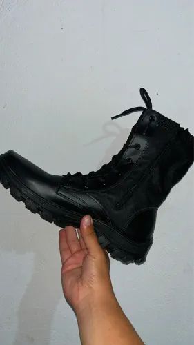 Coturno Militar Unissex Com Zíper Lateral